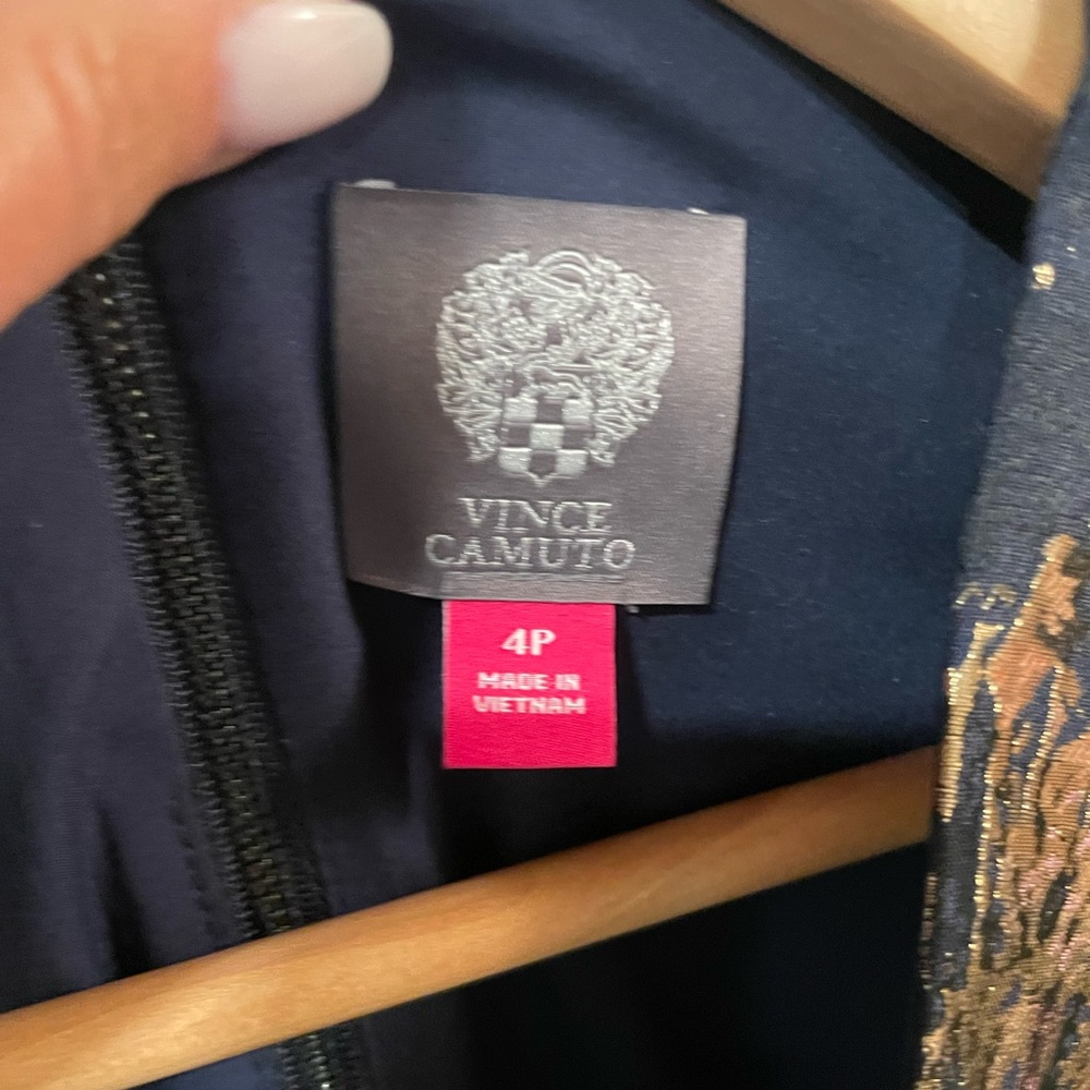 Vince Camuto Navy /Gold/Rose Gold Dress